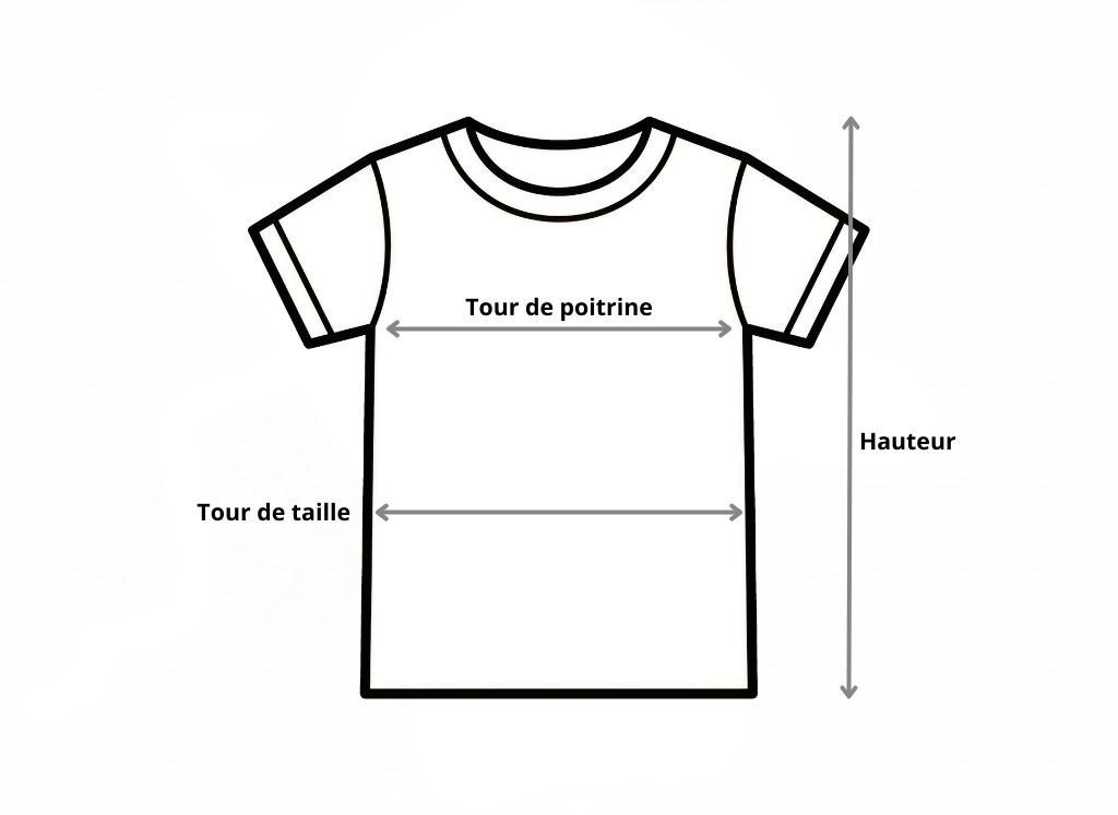 Guide de mesures t-shirt femme